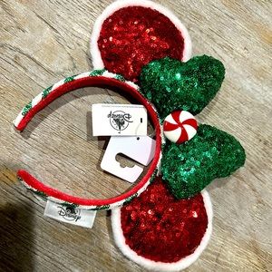 Red Party Disney Parks Christmas Ears 2020 Candy Cane Peppermint Headband